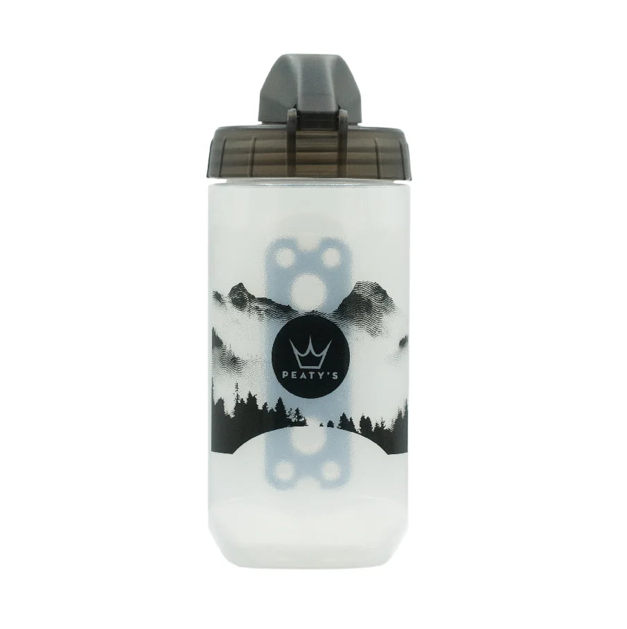 PEATY'S Borraccia TWIST 450ml Nero set + Bike Base