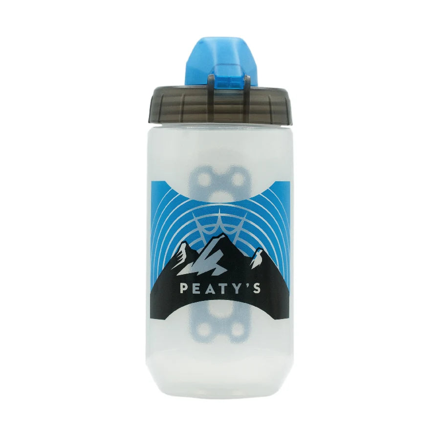 PEATY'S Borraccia TWIST 450ml Blu set + Bike Base