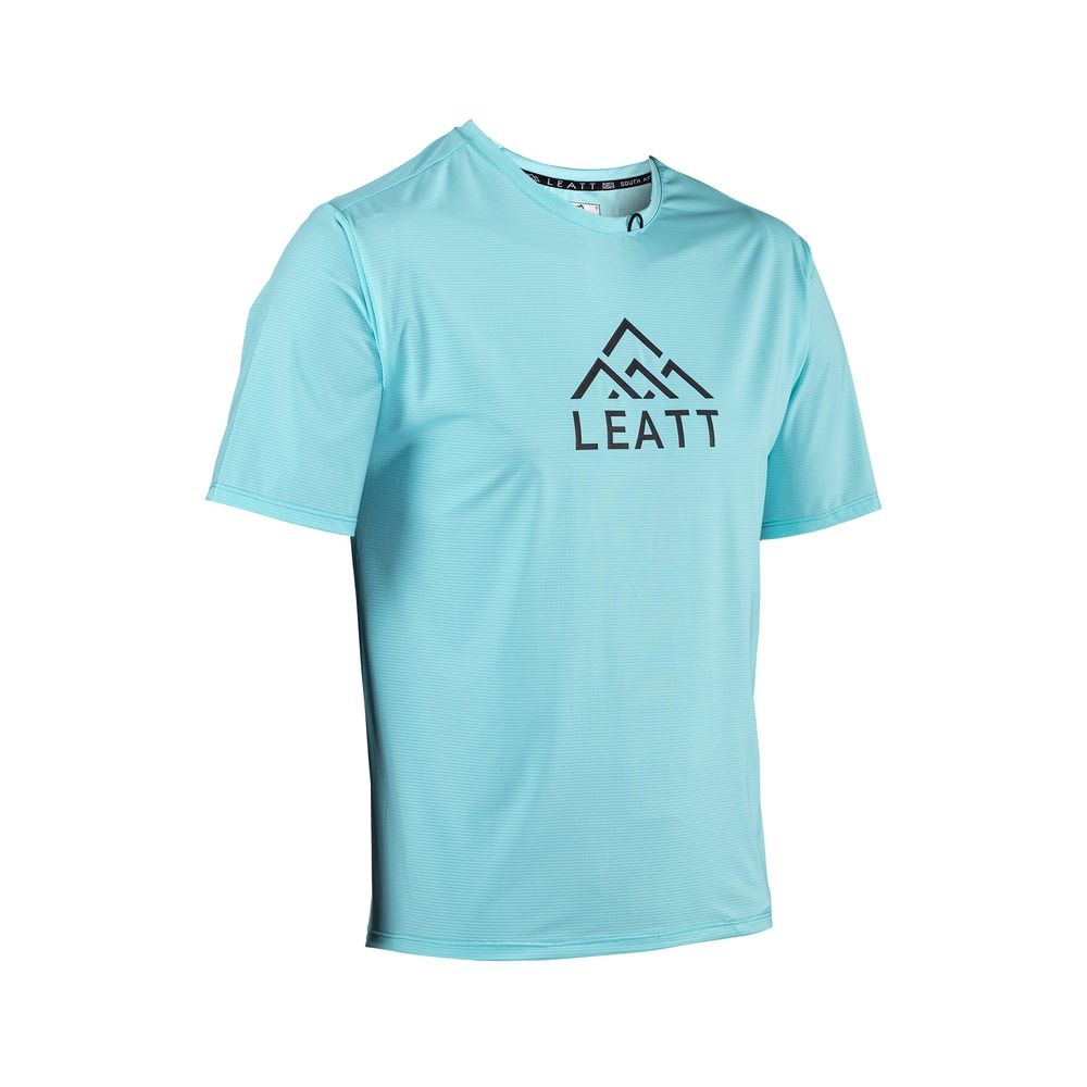 LEATT Maglia a Maniche Corte Jersey MTB Trail 1.0 x-Flow Azzurro