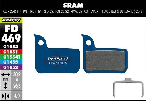 GALFER Bike Pastiglie Sram Red 22 Mescola Road