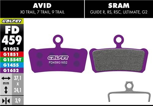 GALFER Bike Pastiglie Sram Guide, G2, Trickstuff C42 Mescola E-Bike