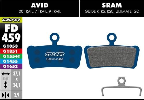 GALFER Bike Pastiglie Sram Guide, G2, Trickstuff C42 Mescola Road