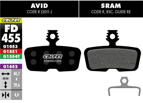 GALFER Bike Pastiglie Sram Code R, RSC, Guide RE, DB8 Mescola Performance