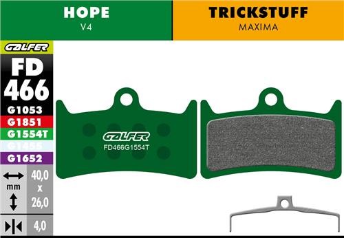GALFER Bike Pastiglie Hope V4, Trickstuff Maxima Mescola Pro