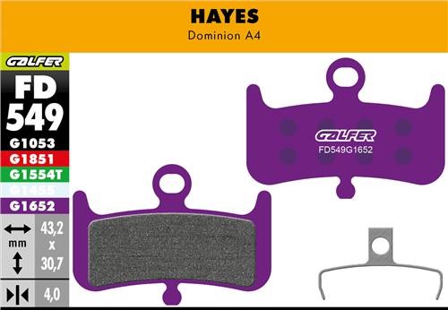 GALFER Bike Pastiglie Hayes Dominion A4 Mescola E-Bike