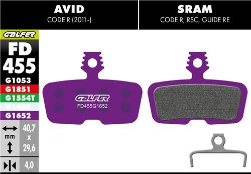 GALFER Bike Pastiglie Sram Code R, RSC, Guide RE, DB8 Mescola E-Bike